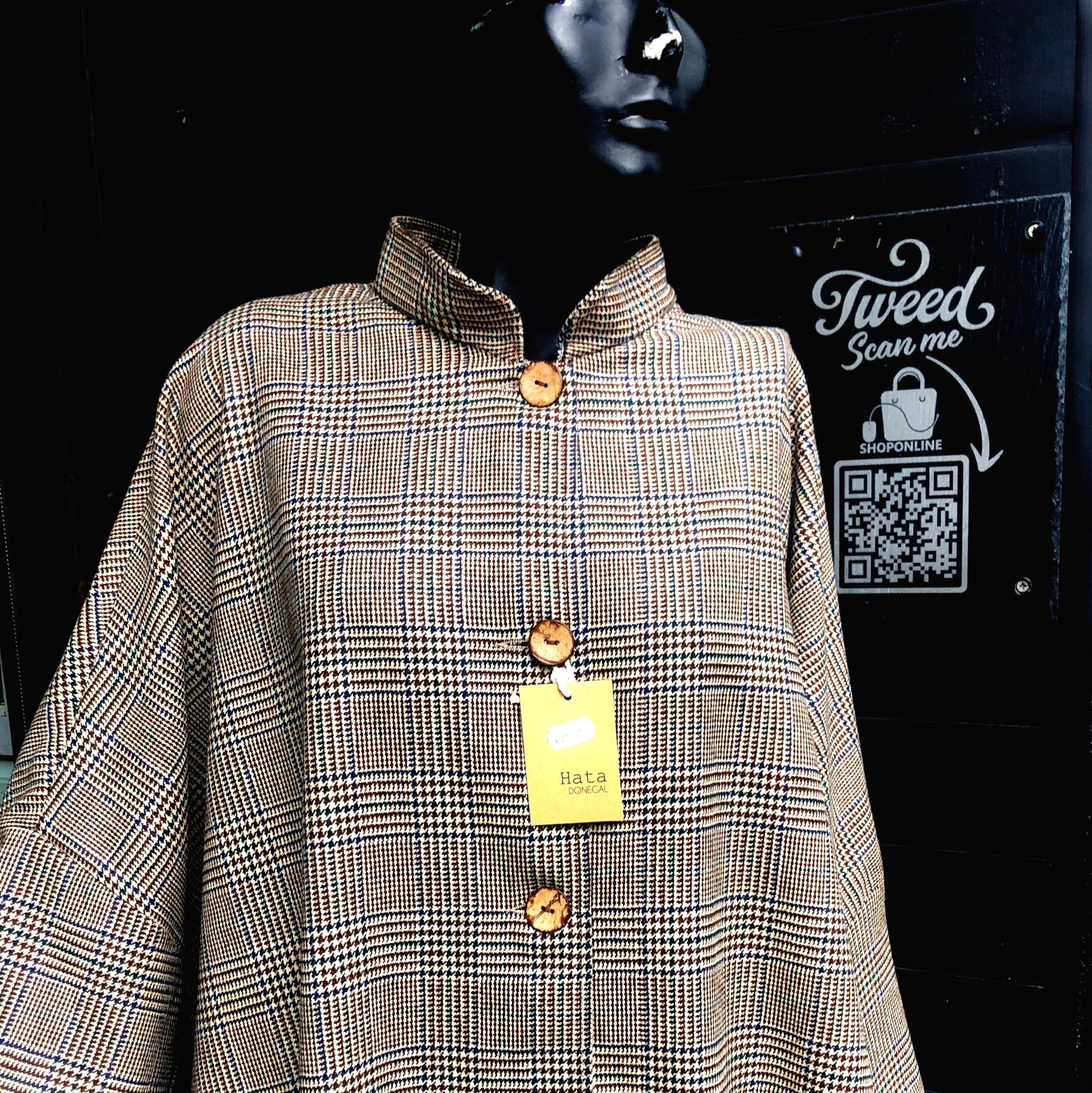 Collared Cape | Donegal Tweed - Tweed