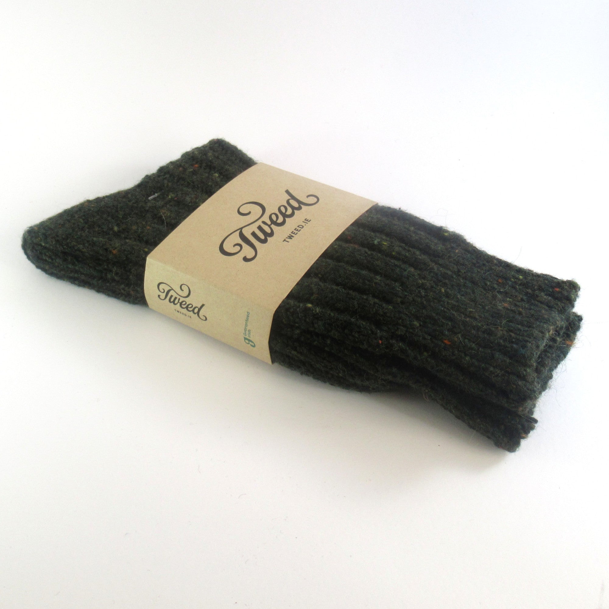 Donegal Socks | Dark Green Flecked - Tweed