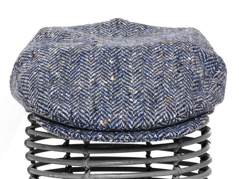 Donegal Tweed Cap - Herringbone Blue - Tweed