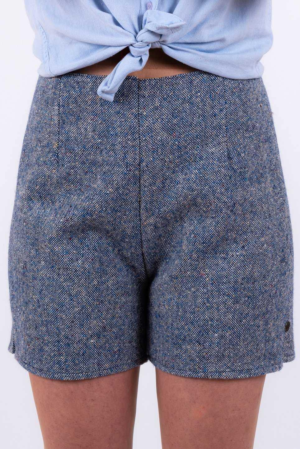 Donegal Tweed Shorts - Blue - Tweed