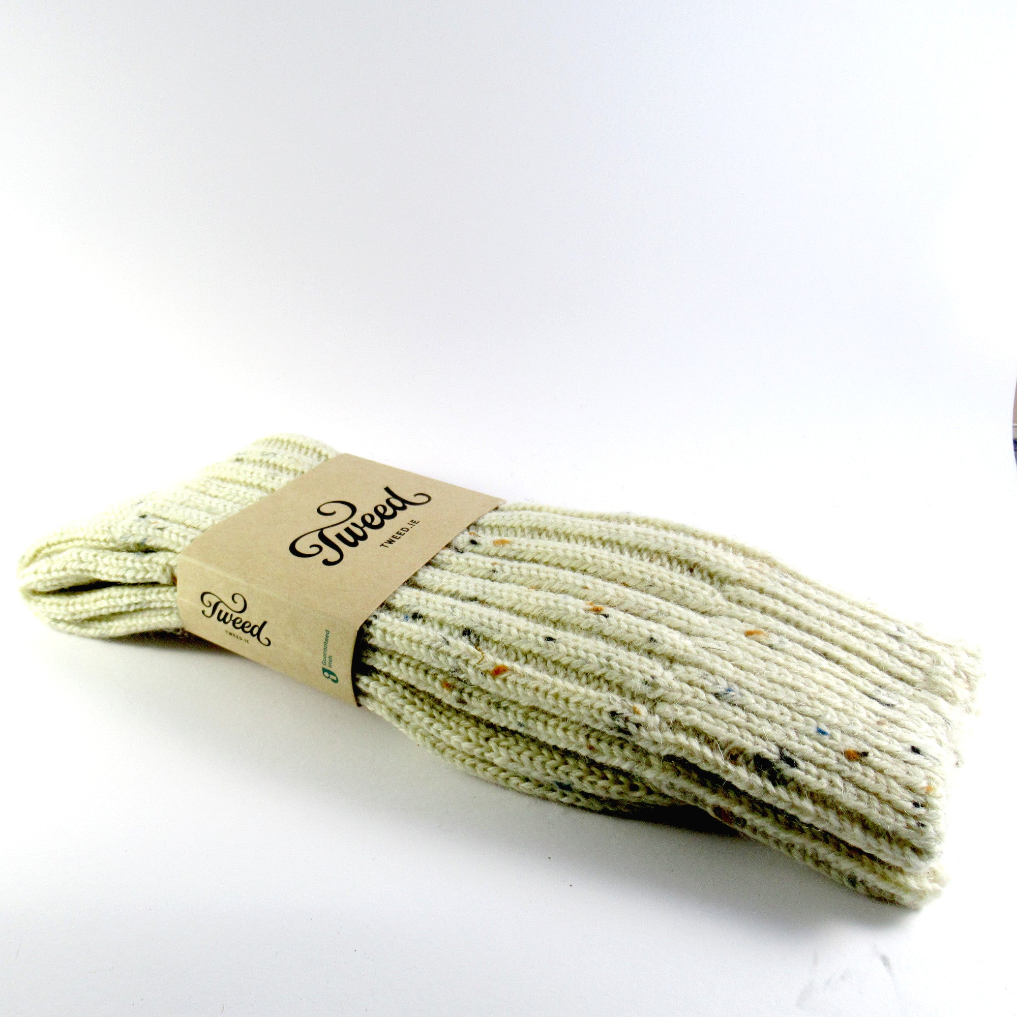 Donegal Wool Socks - Cream flecked - Tweed