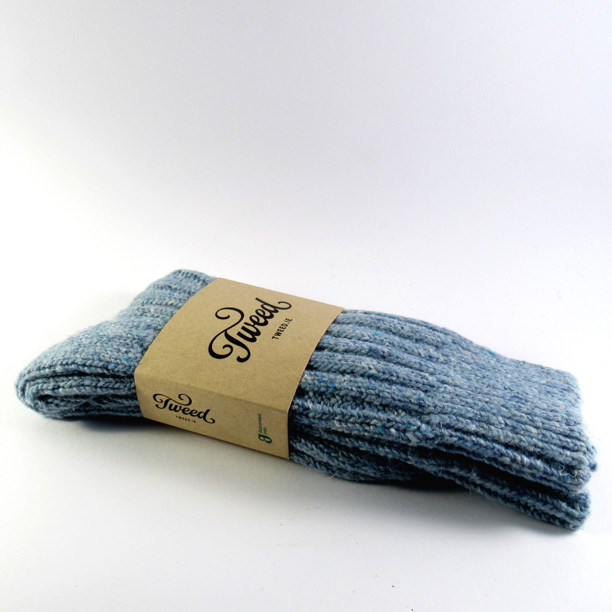 Donegal Wool Socks | Sky Blue - Tweed