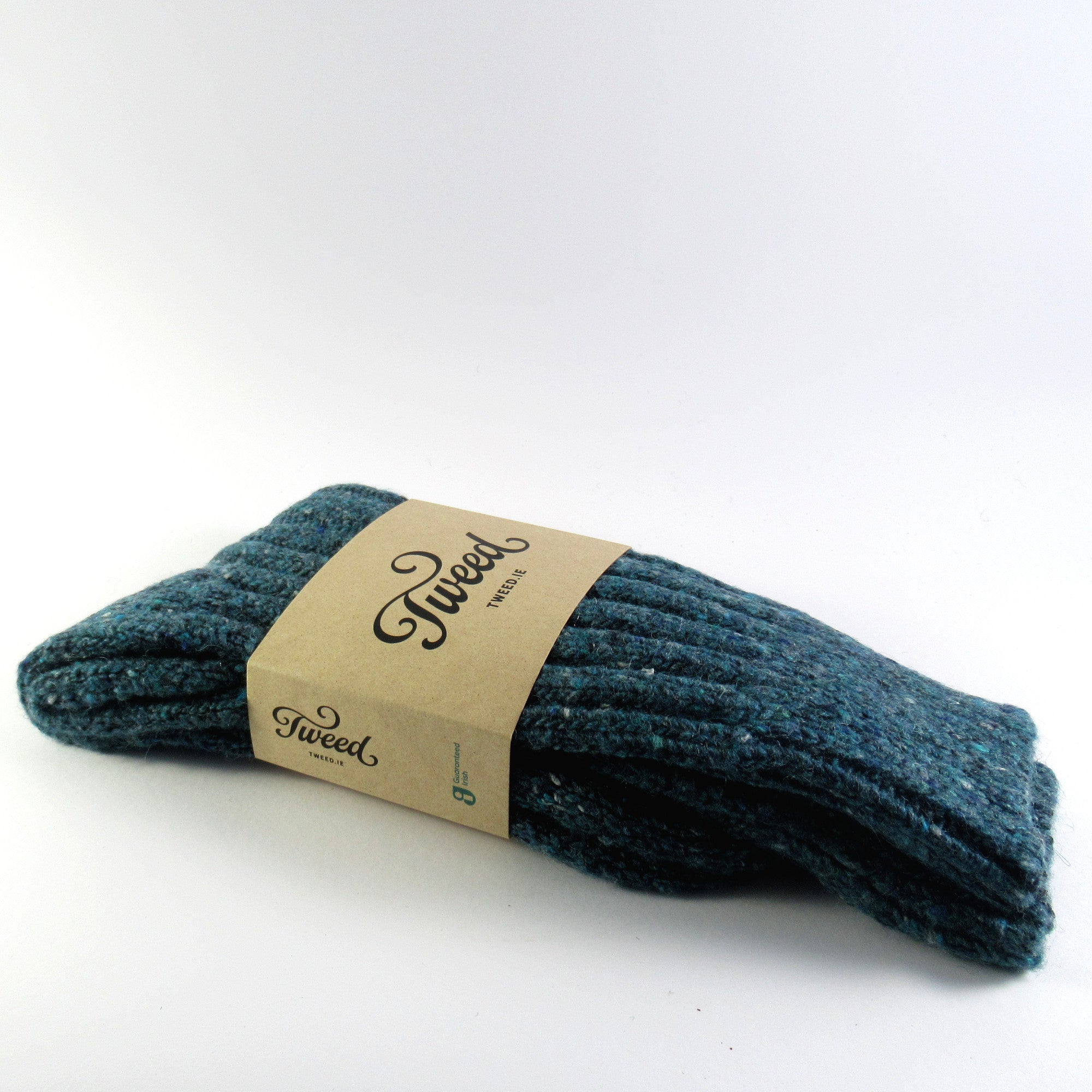 Donegal Wool Socks - Turquoise - Tweed