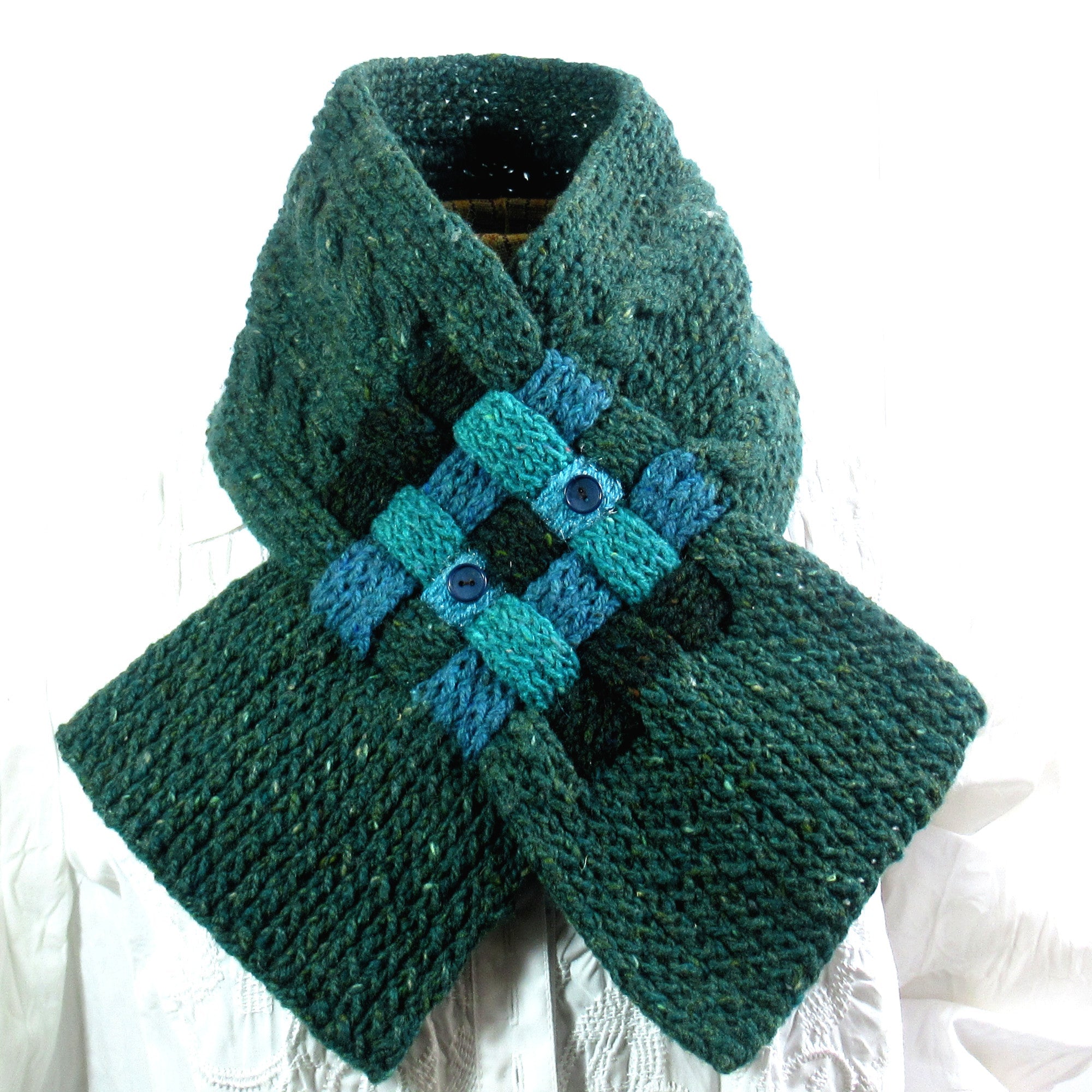 Hand Knitted Neck Scarf - Tweed