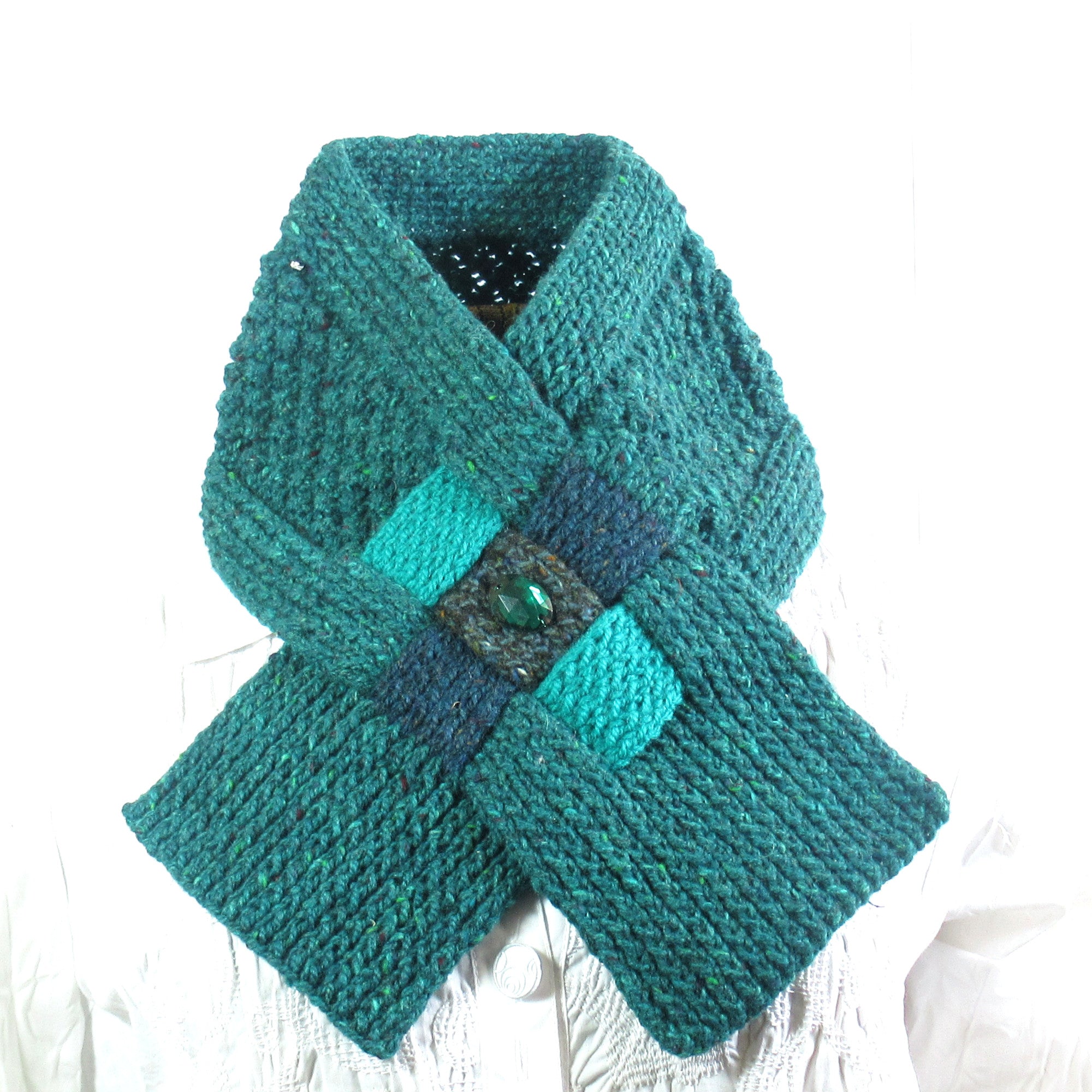 Hand Knitted Neck Scarf - Tweed