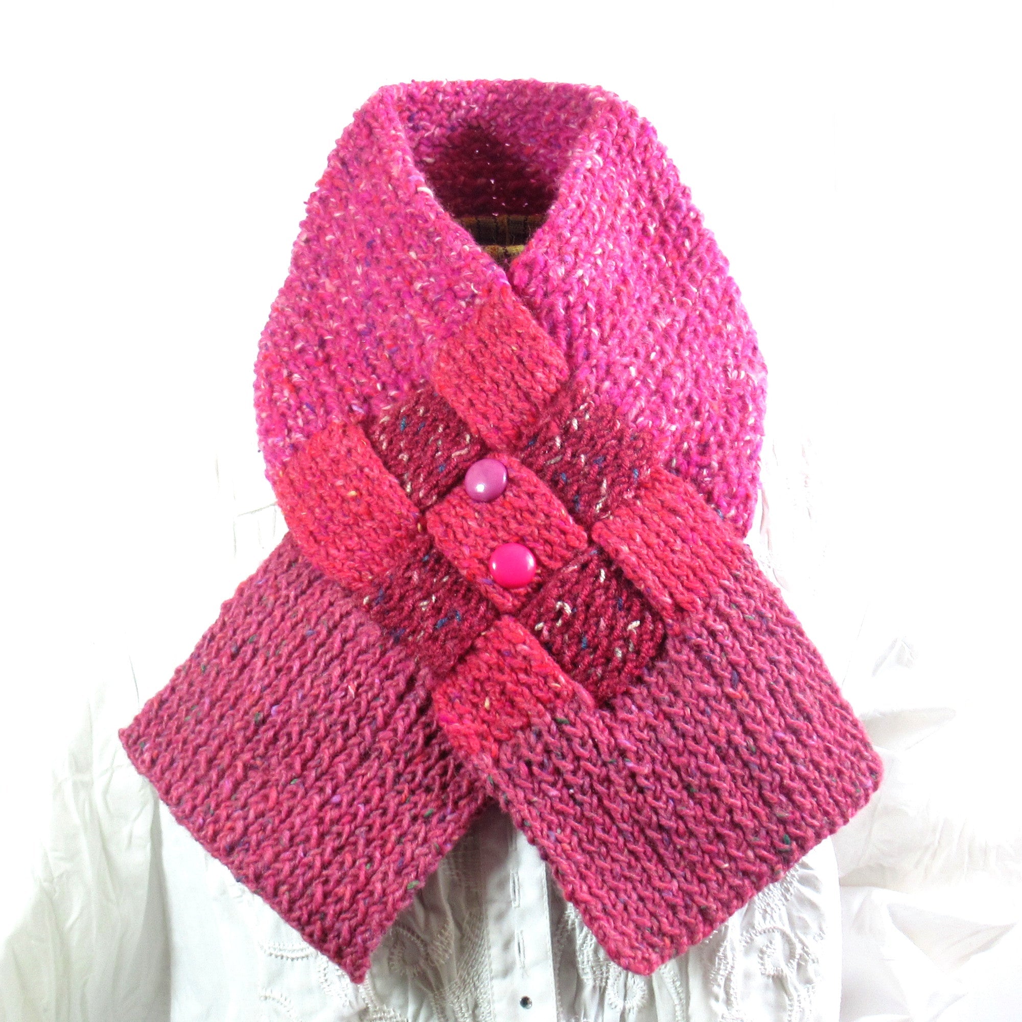 Hand Knitted Neck Scarf - Tweed