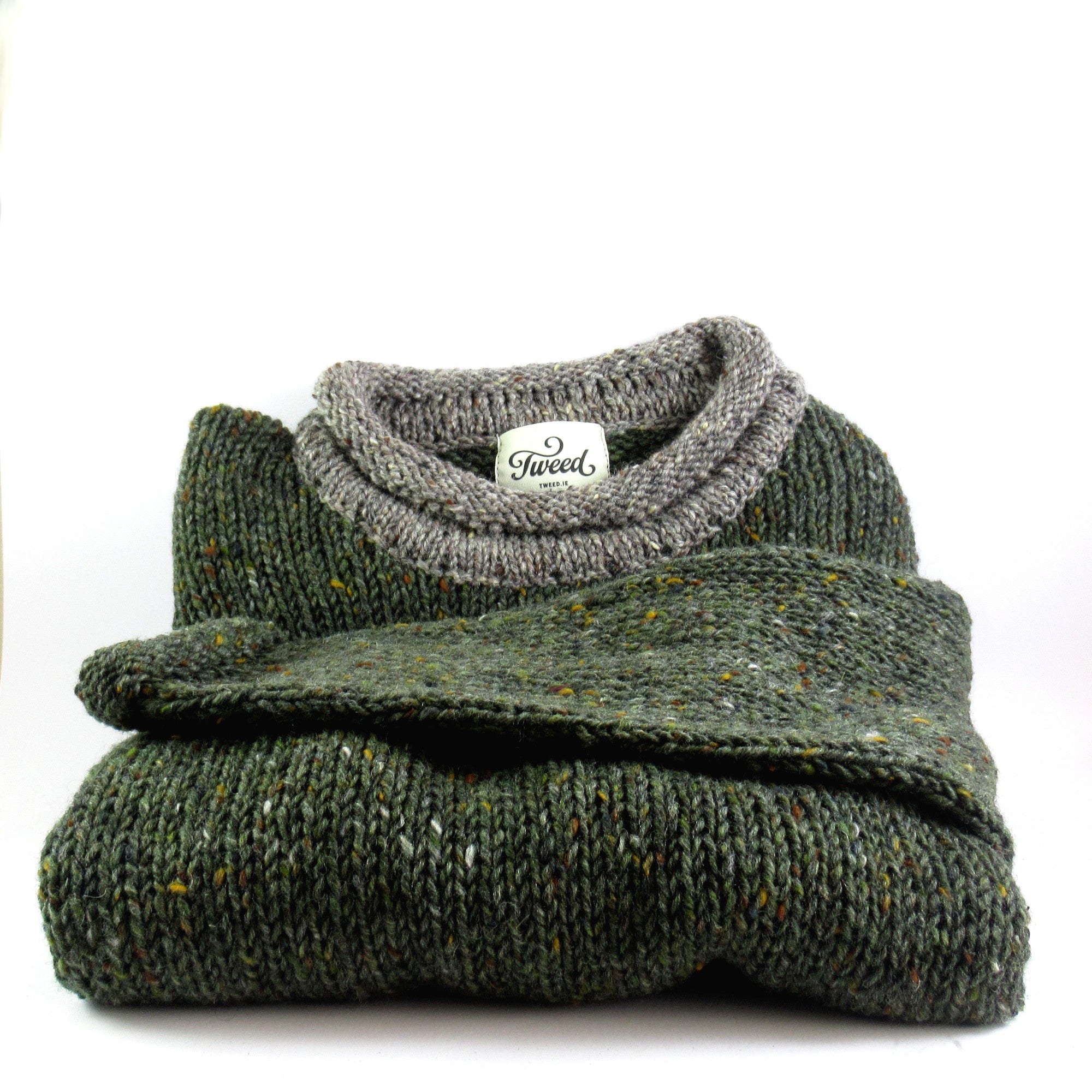 Hand Loomed Roll Neck Sweater ( Lough Balshard) - Tweed