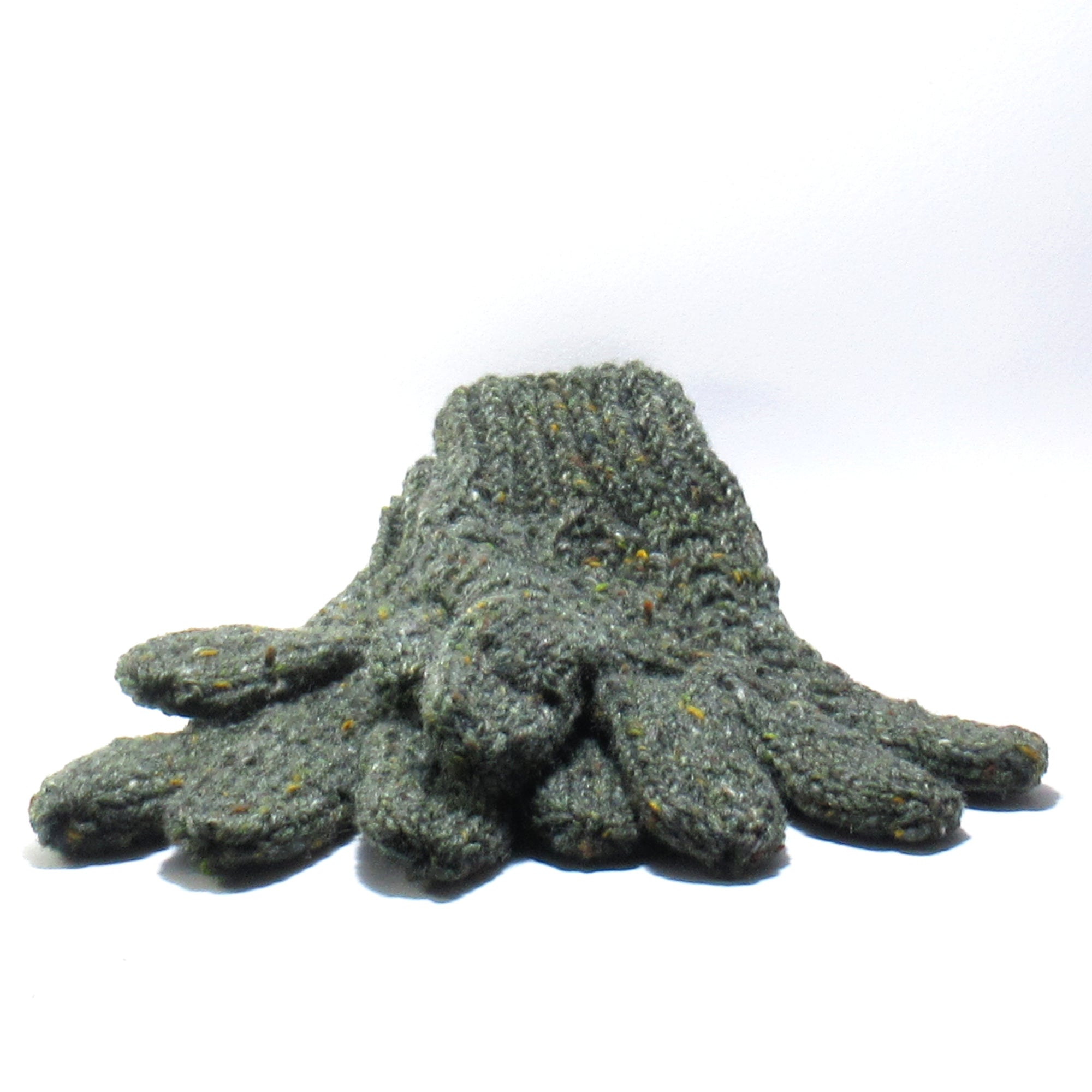 Handknitted Donegal Gloves | Green - Tweed