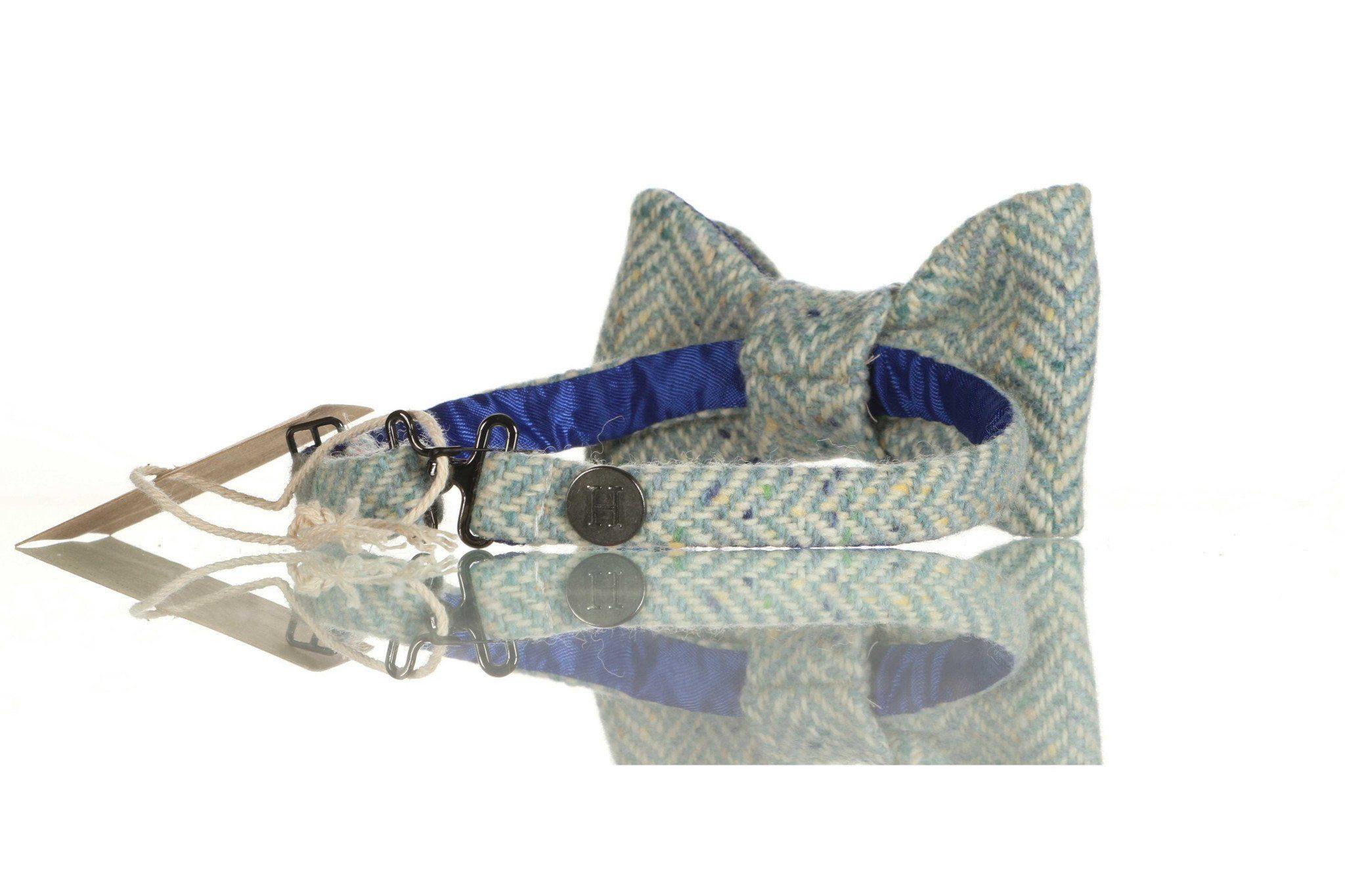 Handmade Donegal Tweed Bow Tie - Aqua - Tweed
