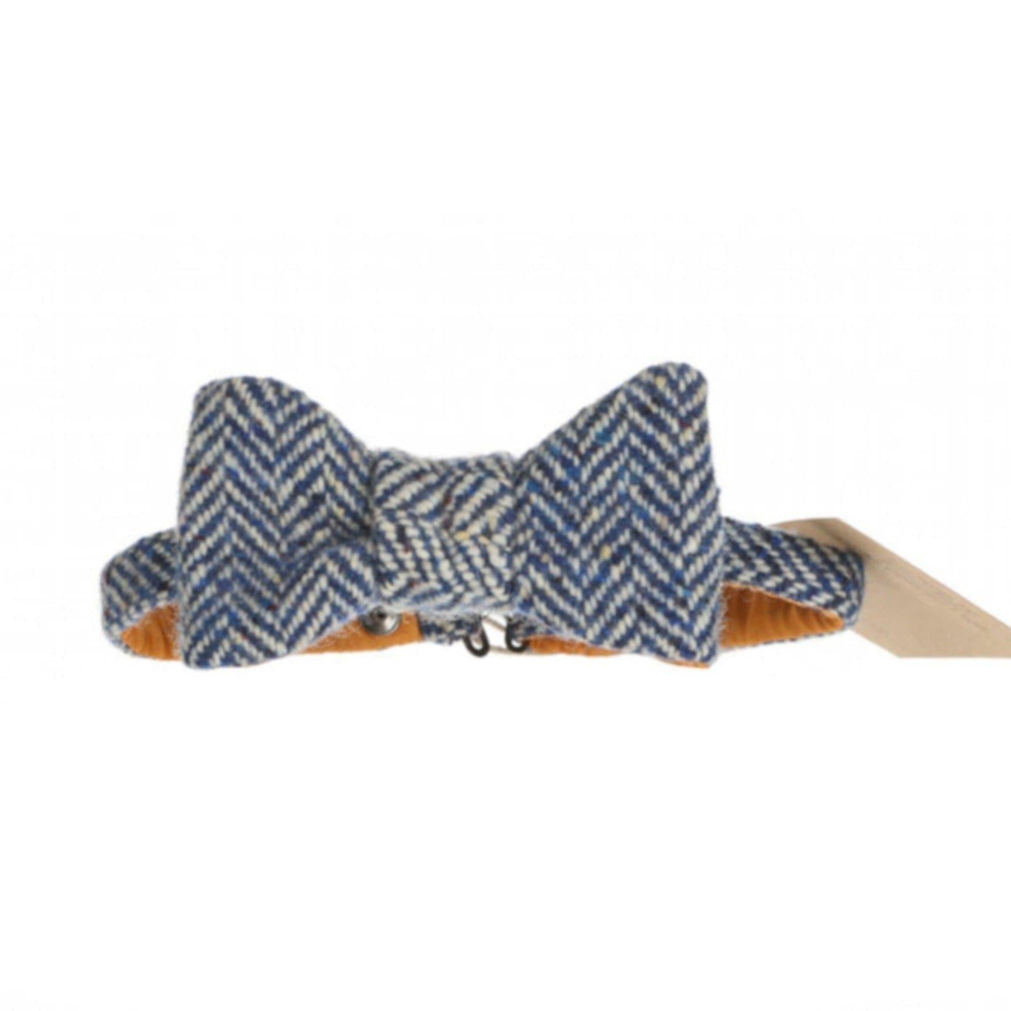 Handmade Donegal Tweed Bow Tie - Blue - Tweed