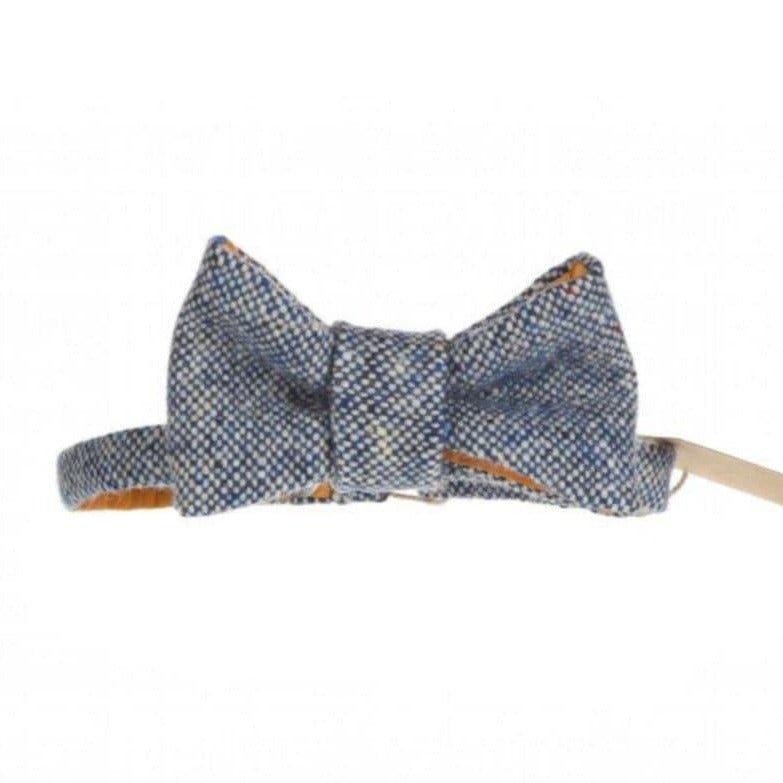 Handmade Donegal Tweed Bow Tie - Blue - Tweed