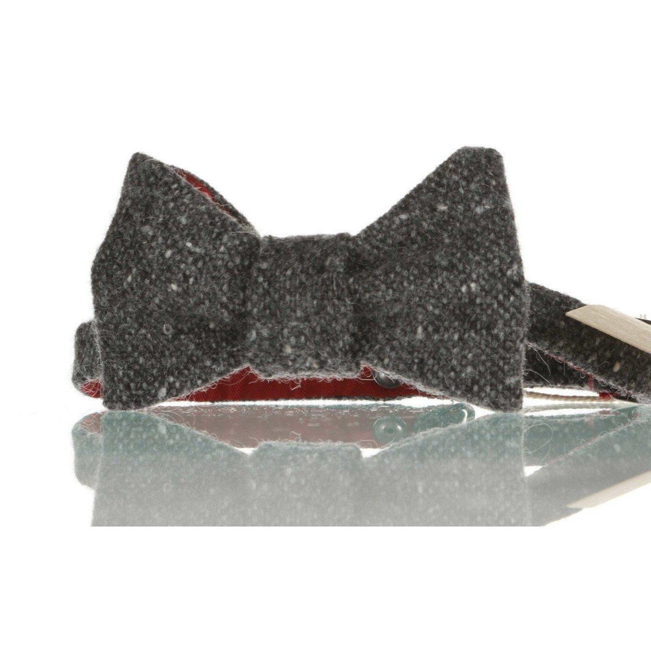 Handmade Donegal Tweed Bow Tie - Charcoal - Tweed