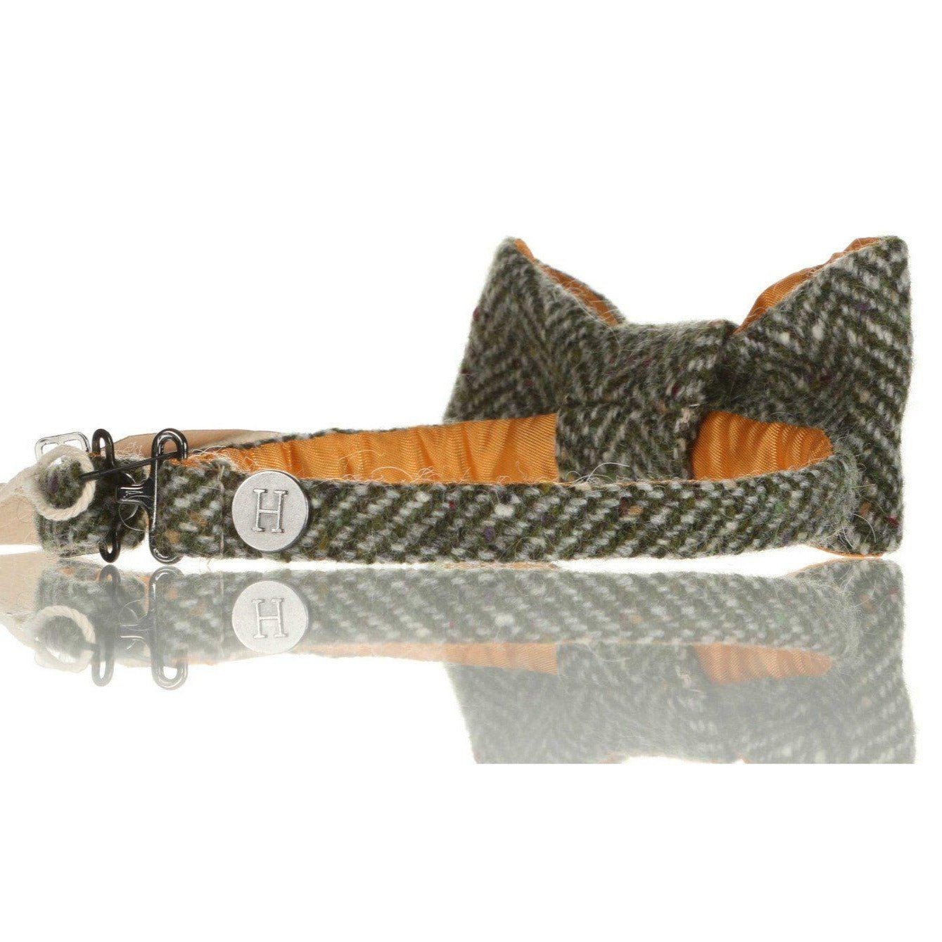 Handmade Donegal Tweed Bow Tie - Green - Tweed