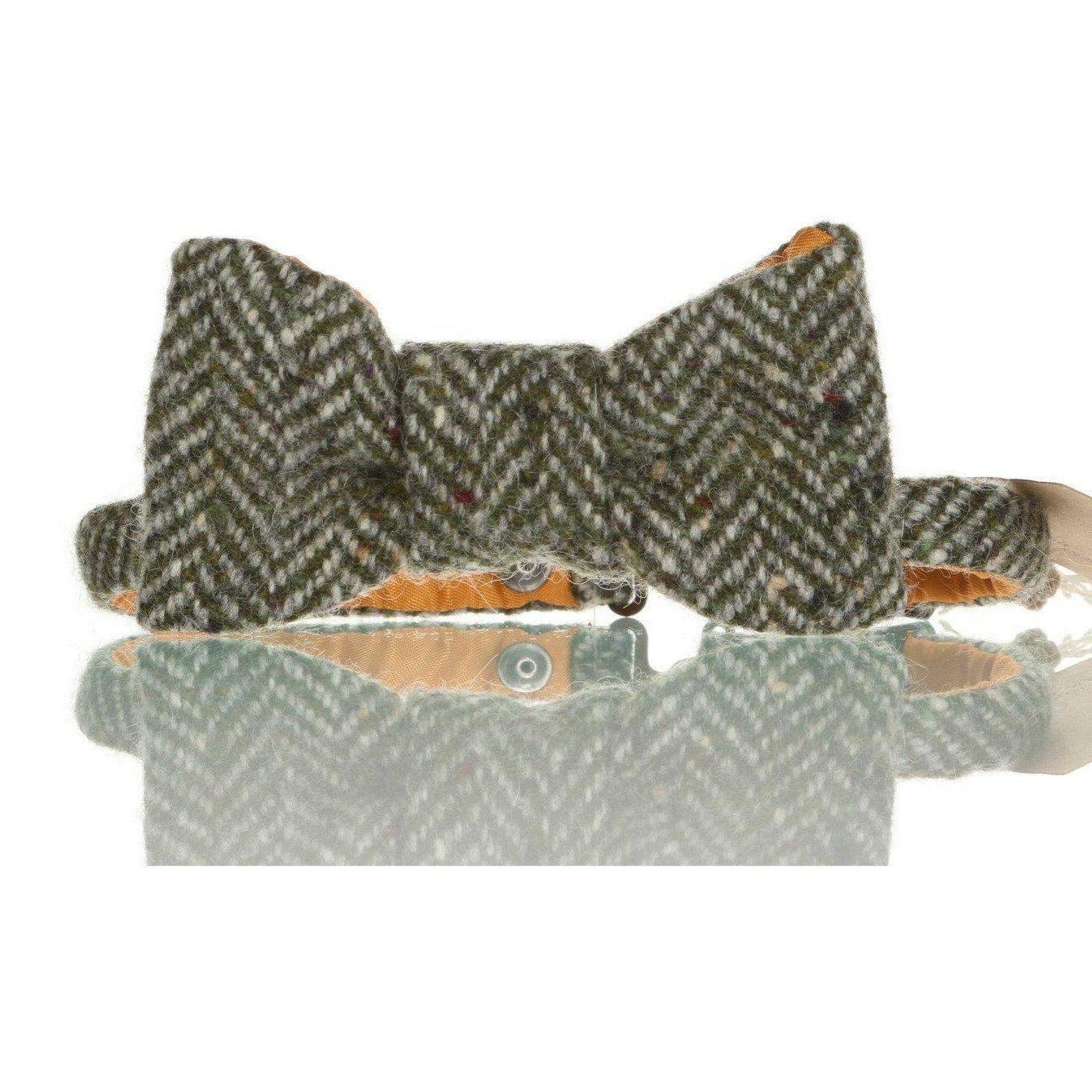 Handmade Donegal Tweed Bow Tie - Green - Tweed