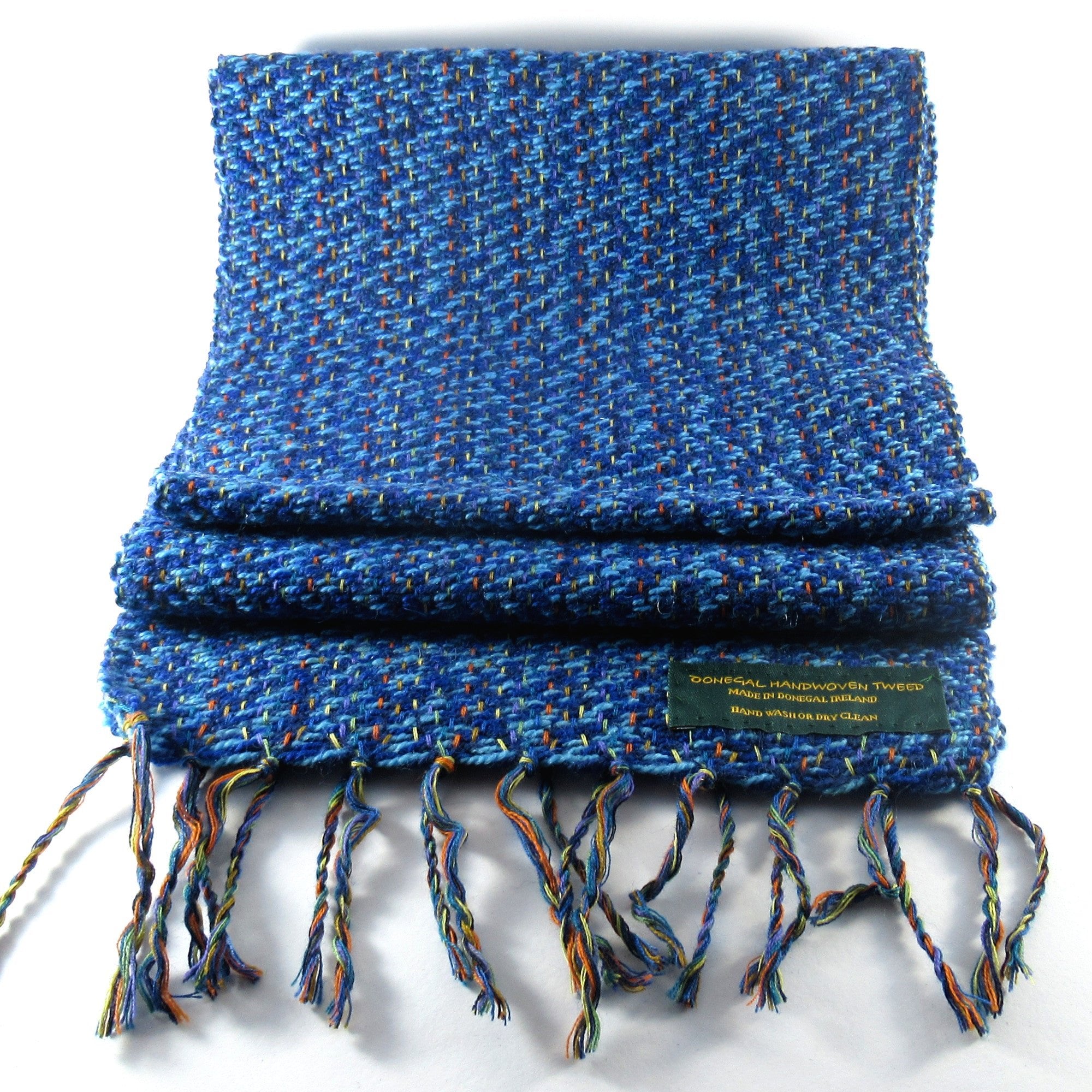 Handwoven Donegal Tweed Scarf | Blue - Tweed