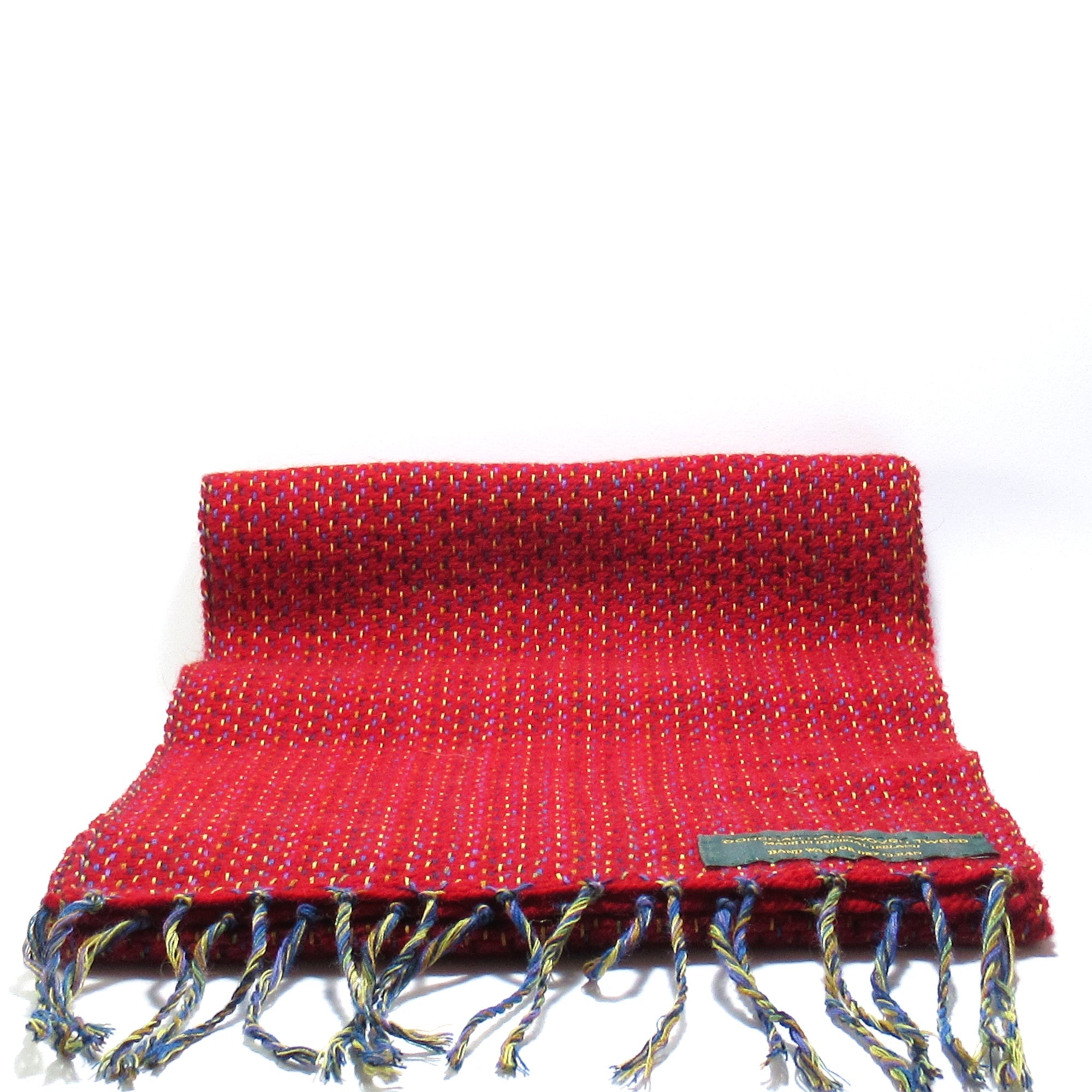 Handwoven Donegal Tweed Scarf | Red - Tweed