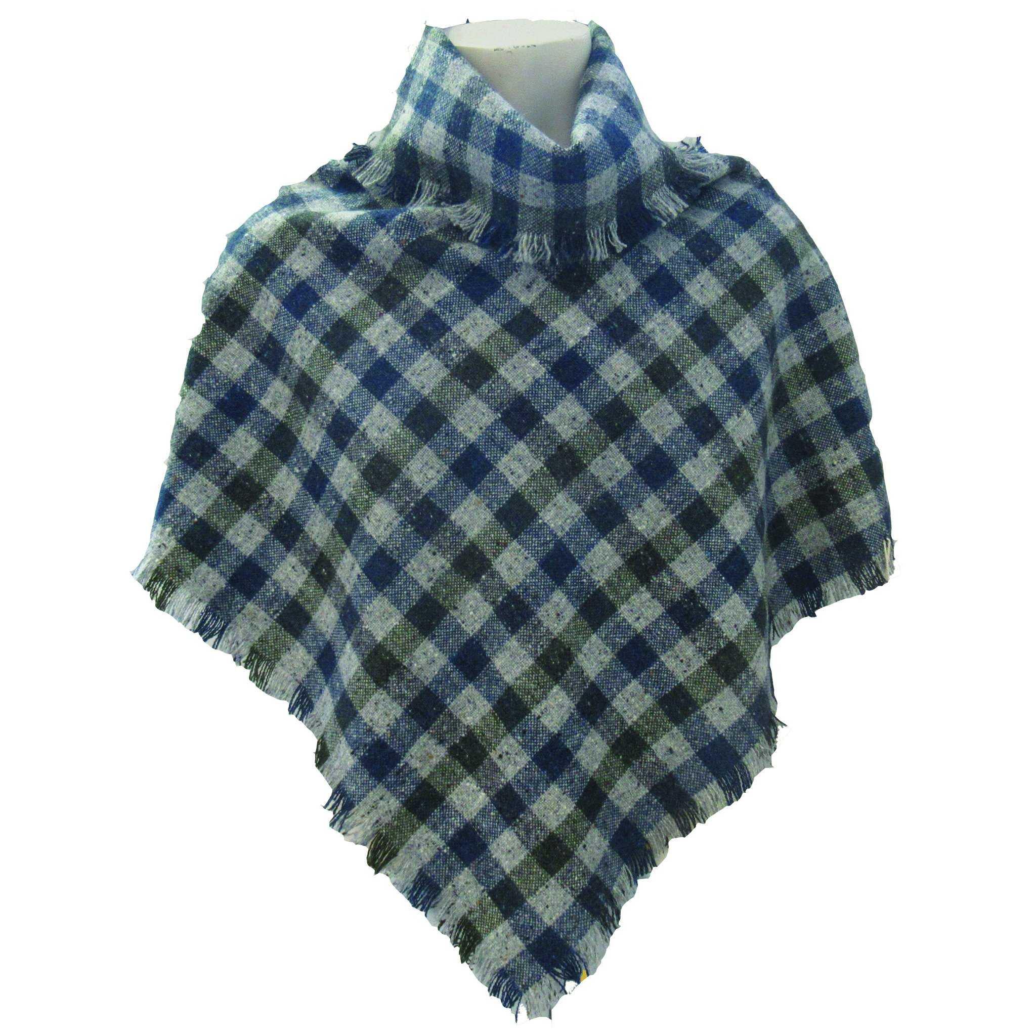 Poncho - Check Style - Tweed