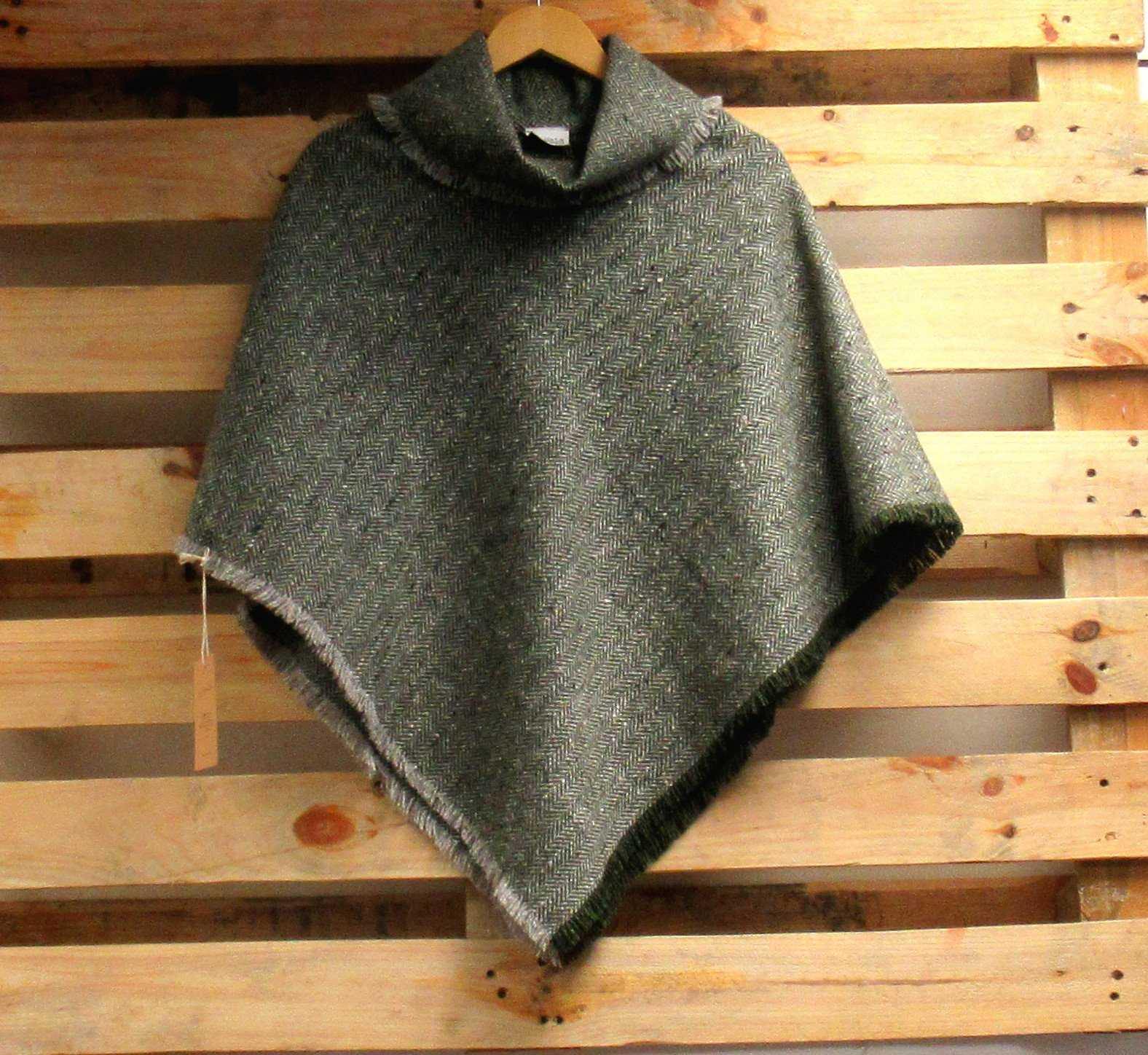 Poncho - Herringbone Style - Tweed