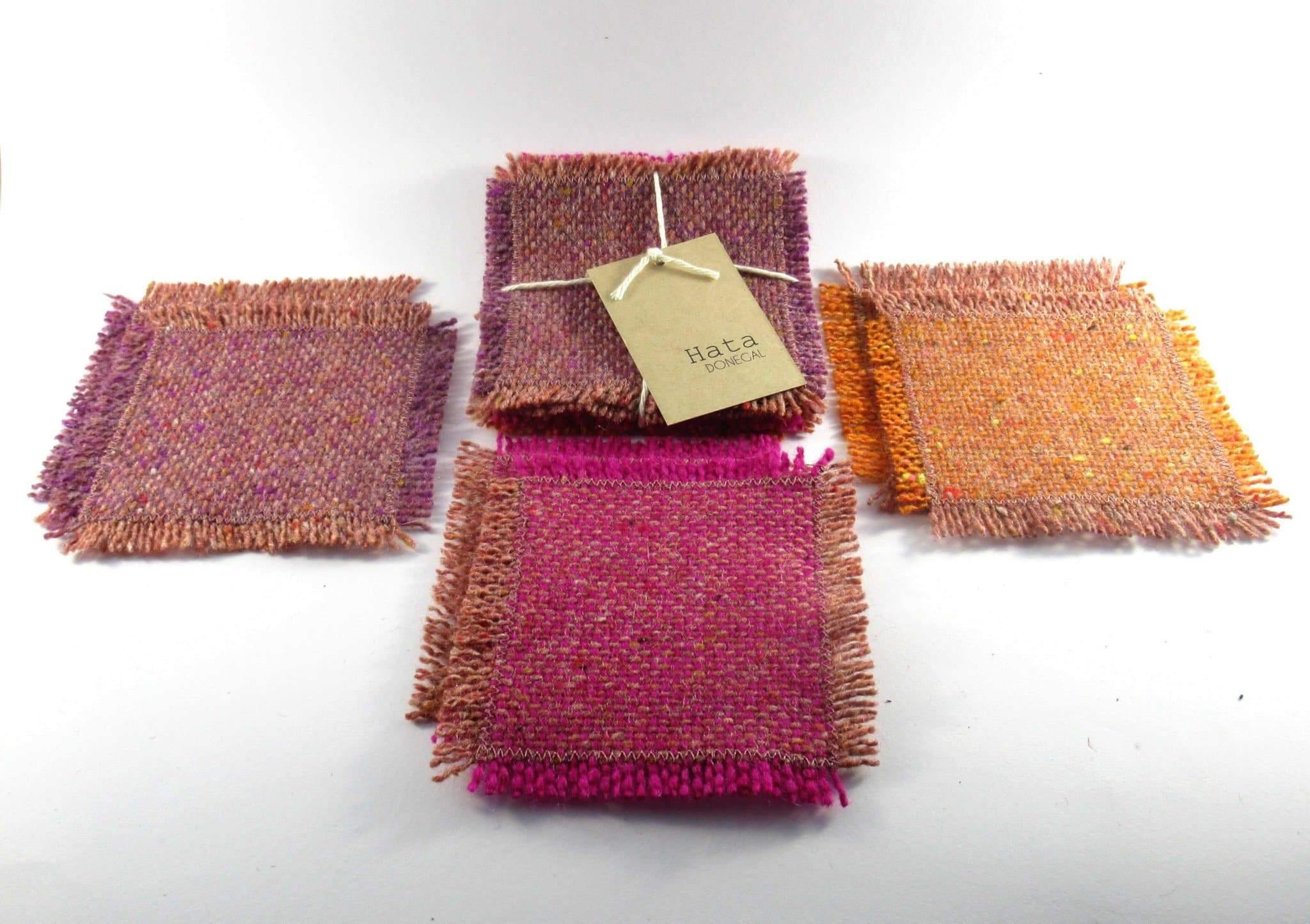 Tweed Coasters - Orange Set - Tweed