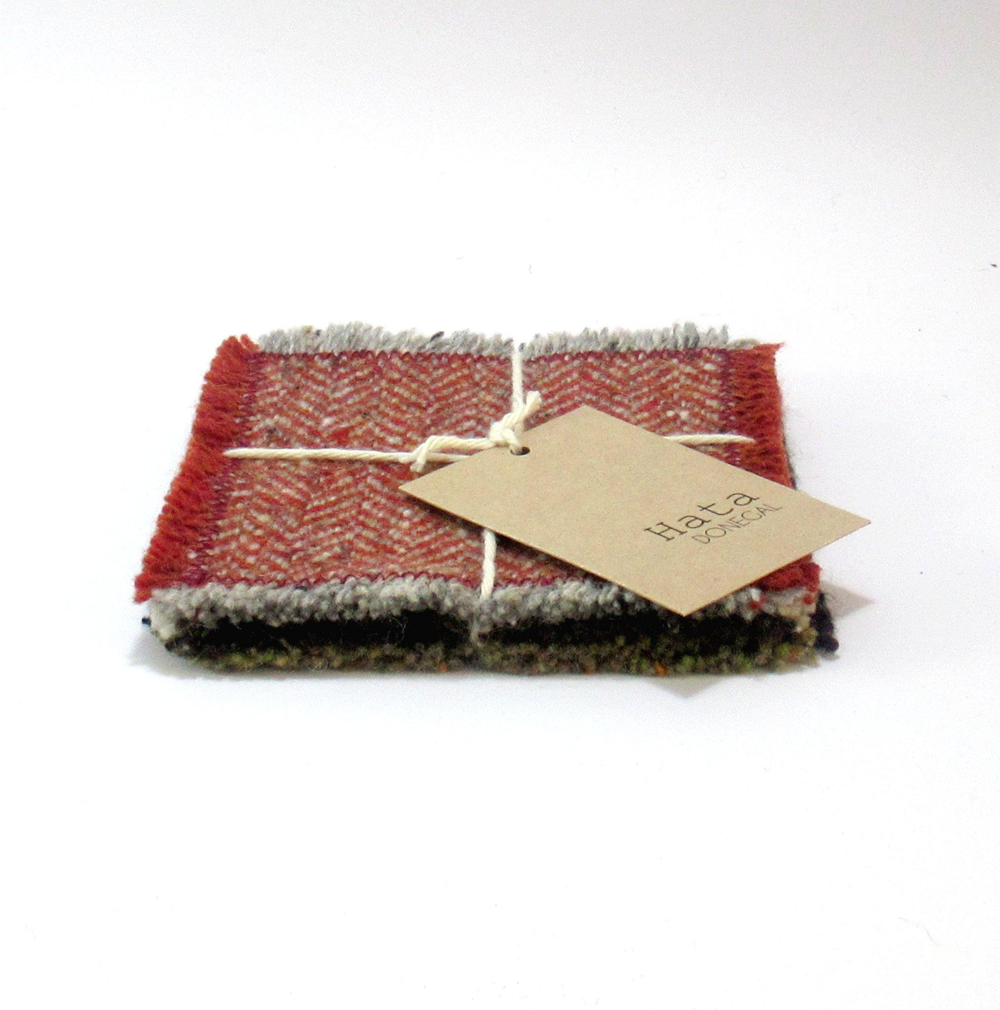 Tweed Coasters - Red set - Tweed
