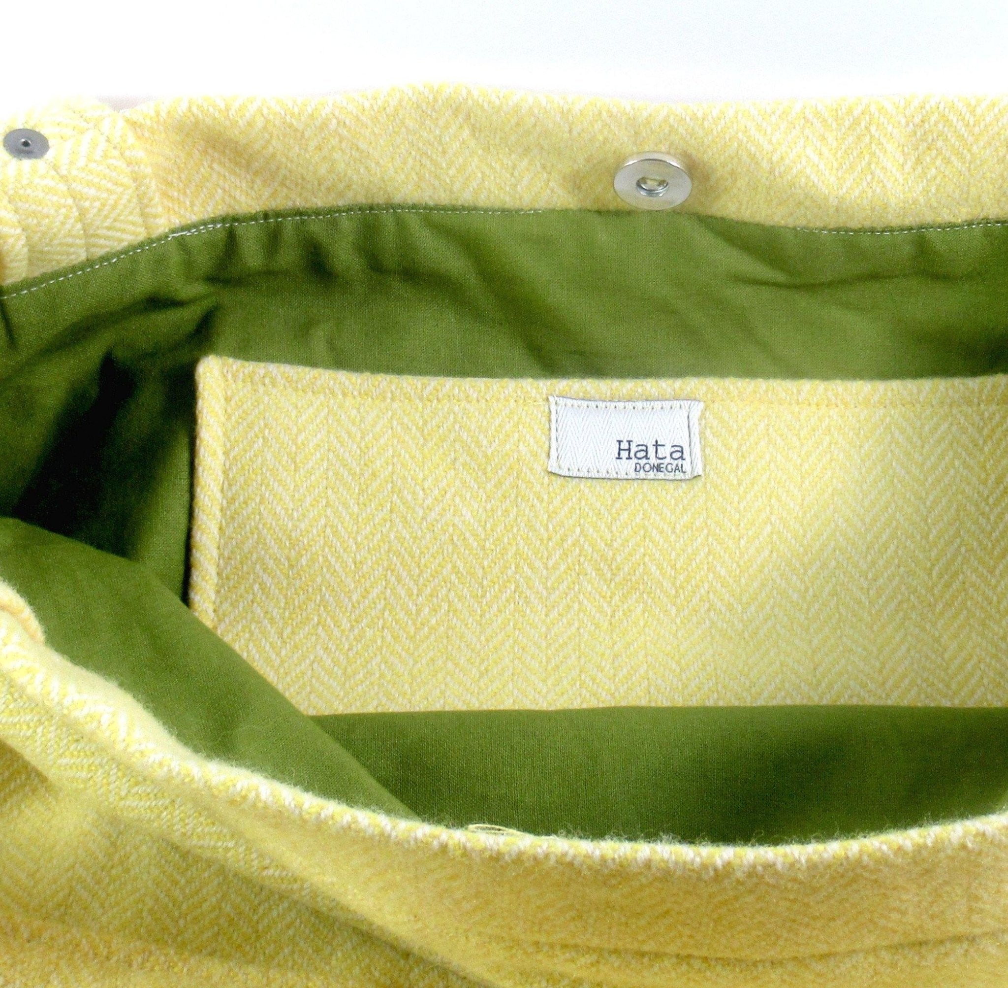 Yellow Donegal Tweed Tote - Tweed
