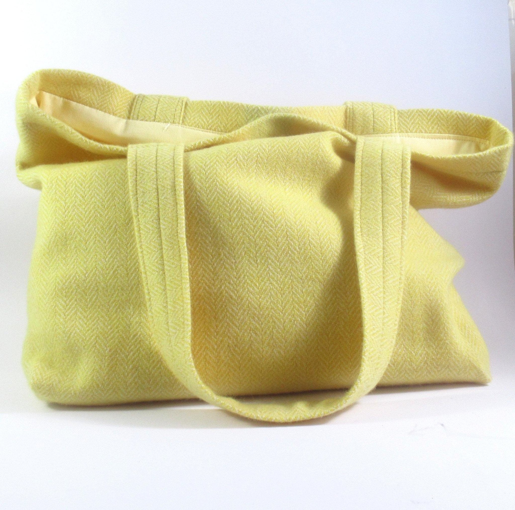 Yellow Donegal Tweed Tote - Tweed