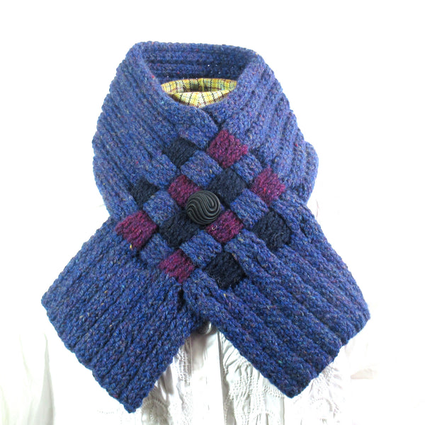 donegal-tweed-neck-scarf, donegal-wool, donegal-yarn, hand-knitted, tweed.ie