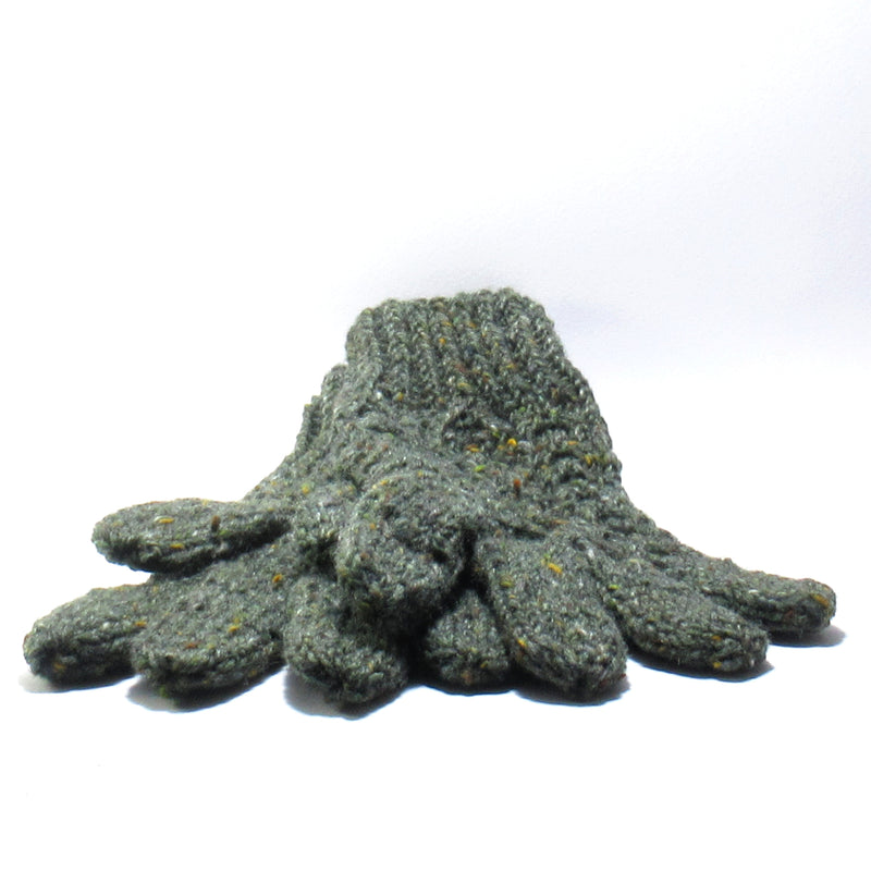 Handknitted Donegal Gloves | Green